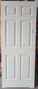 6 panel primed door slab