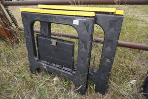 lot 35 image: 2 Large Folding Plastic Saw Horses
