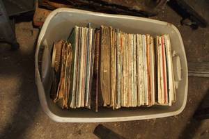 lot 145 image: Bin of Vinyl Records