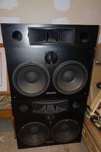 lot 119 image: Rare Vintage Kenwood MV-7 Military Market Dual Woofer Speakers