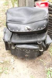 lot 207 image: All American Rider Leather Motorcycle Storage Bags