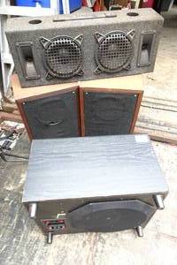 lot 217 image: Assorted Speakers - Optimus Sub, Car Box, Bookshelf