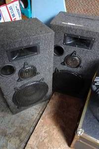 lot 218 image: Acoustic 3 Way Tower Speakers