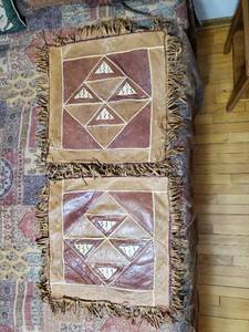lot 106 image: Two Handcrafted Leather Shams