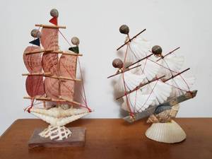lot 107 image: Two Sea Shell Ships