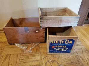 lot 196 image: Collection of Old Wood Crates