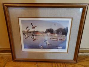 lot 211 image: Signed And Numbered Les Kouba Print Mallards Visit Excelsior Print