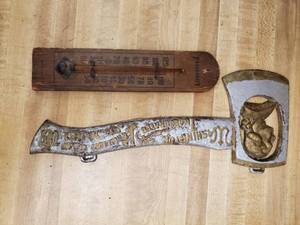 lot 240 image: Decorative Hatchet & Thermometer