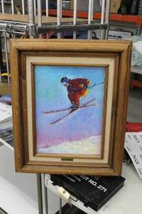 lot 552 image: Courage by Nacho De La Vega Signed Painting , Wood FrameSingle Matte