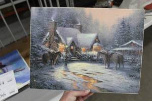 lot 555 image: Winter Horse Scene by Thomas Kincade #67740 Signed&Numbered Print , Unframed