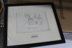 lot 553 image: Reflexes, good - An Original Cartoon From The Saturday Evening Post Print , FramedSingle Matte
