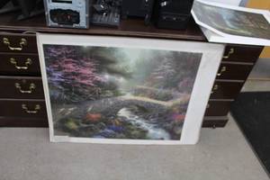 lot 539 image: Bridge of Faith - The Garden of Promise III by Thomas Kincade #1933850 Signed&Numbered Print , Unframed