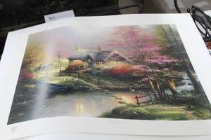 lot 540 image: Stepping Stone Cottage - Sweetheart Hideaways II by Thomas Kincade #6332850 Signed&Numbered Print , Unframed