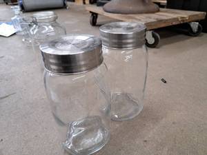 lot 761 image: Lot of (2) Large Mason Jar with Stainless Steel Lid