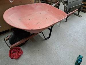 lot 773 image: MetalWood HandleRubber Tire Wheelbarrow