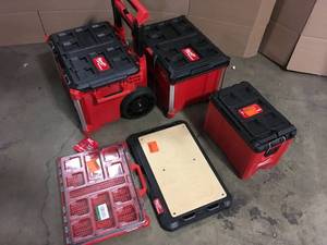 Lot of Assorted Milwaukee Tool Boxes and Hardware Customer Returns See Terms on Auction