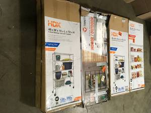 Lot of Assorted Utility Shelving Various Models and Conditions Customer Returns See Terms on Auction