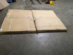 Lot of 4 Husky Adjustable Height Overhead Ceiling Mount Garage Rack in Black (42 in. H x 96 in. W x 32 in. D) Customer Returns See Terms on Auction