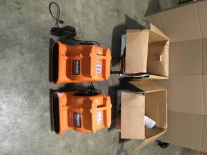 Lot of 2 RIDGID 1625 CFM 3-Speed Portable Blower Fan Air Mover with Collapsible Handle and Rear Wheels for Water Damage Restoration  Customer Returns See Terms  on Auction