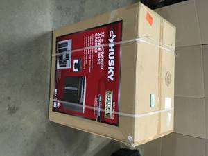 Husky Ready-to-Assemble 24-Gauge Steel 1-Drawer 2-Door Garage Base Cabinet in Black (28 in. W x 33 in. H x 18 in. D Customer Returns See Terms on Auction