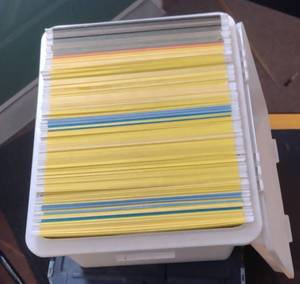 lot 249 image: Portable Hanging File Box with hinged Cover and Dozens of Hanging Folders