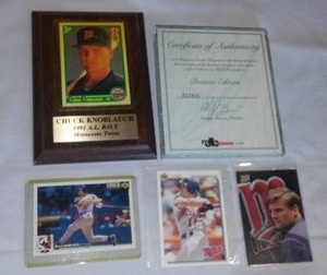 lot 413 image: Chuck Knoblauch MN Twins Collection.