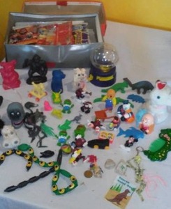 lot 426 image: Vintage Gumball Machine And Move Toys, Instructions, Packaging.