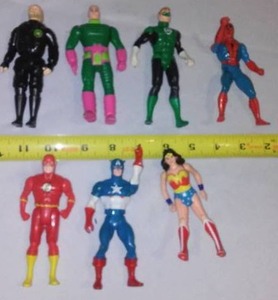 lot 460 image: Action Figures. Wonder Woman, Green Lantern, Spiderman, Flash, Captain America And More.