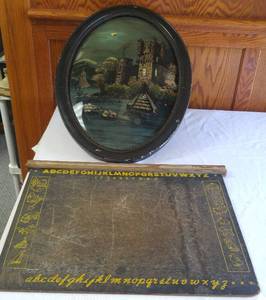 lot 331 image: Vintage Reverse Painting on Convex Glass and More (3)