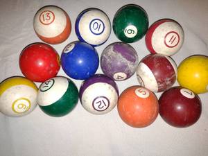lot 372 image: Vintage Pool Balls.