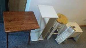 lot 384 image: Wood Stools, (4) Shutters, And More