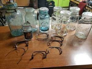 lot 408 image: Blue and Clear Jars (4)