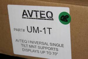 lot 45 image: AVTEQ UM-1T Universal Single Flat Screen Flatscreen Display  Monitor  Television  TV Wall Mount for 45-98 Displays - New in Box