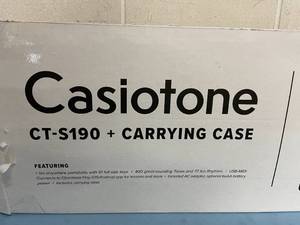 lot 13 image: Casio  CasioTone CT-S190 Portable Electronic Keyboard with Full-Size 61 Keys  AC Power Adapter & Travel  Carry Case