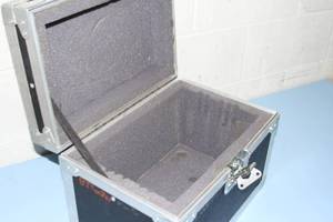 lot 85 image: Foam Lined Heavy Duty Travel Storage Hard Sided Equipment Case with Hinged Lid