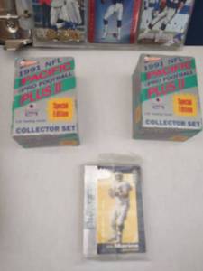 NFL Football Lot of Random Cards, Binders, 1995 Crash Set and 2 Boxes of 1991 Pacific Pro Football Plus II