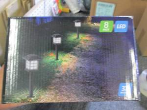 lot 63 image: new 8 pack LED stake light kit ...