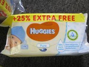 lot 157 image: 9 new packs of huggies pure baby wi...