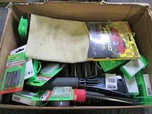 lot 188 image: box of new ice scrapers, valve exte...