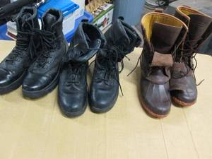 lot 313 image: 3 pairs of used boots sizes 11.5-12...