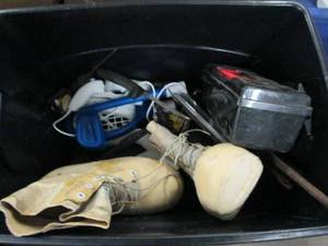 lot 315 image: tote with 2 soldering guns a set of...
