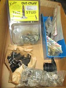 lot 367 image: box of snowmobile studs, cleats and...