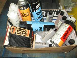 lot 378 image: box of fuel de icer , seat belt, an...