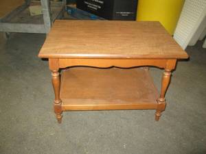 lot 393 image: wood end table 28 inches long x 18 ...