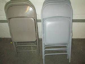 lot 397 image: 8 metal chairs 4 with padding ...