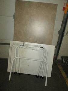 lot 403 image: 64 inch x 36 inch table with legs ...