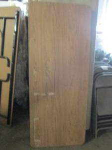 lot 407 image: 6 foot x 30 inch table with folding...