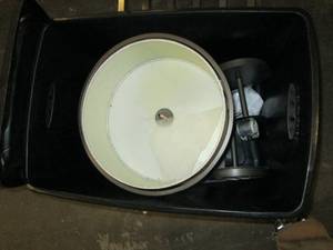 lot 411 image: black tote with light fixtures ...