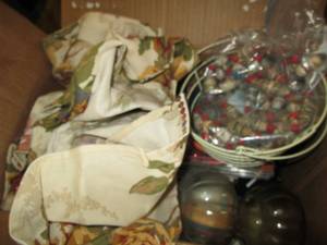 lot 420 image: box of oil lamp ,cards and more ...