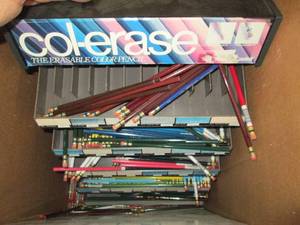 lot 429 image: box of trays, pencils , displays an...